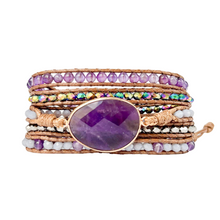 Carregar imagem no visualizador da galeria, Bracelete Calmaria - Ametista 5 Voltas