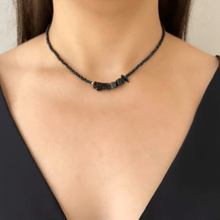 Carregar imagem no visualizador da galeria, Colar Choker Ágata Preta Elegance 38cm - Império Stone