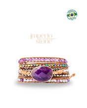 Carregar imagem no visualizador da galeria, Bracelete Calmaria - Ametista 5 Voltas