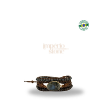 Carregar imagem no visualizador da galeria, Bracelete Labradorita Serena 3voltas -PEDRA PEQUENA
