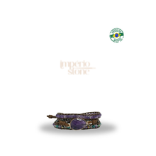 Carregar imagem no visualizador da galeria, Bracelete Serenidade Ametista- 3 voltas