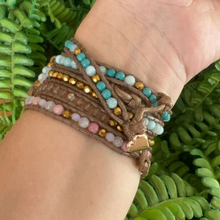 Carregar imagem no visualizador da galeria, Bracelete Turqueza e Rosa para AppleWatch - 5 voltas