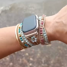 Carregar imagem no visualizador da galeria, Bracelete Turqueza e Rosa para AppleWatch - 5 voltas