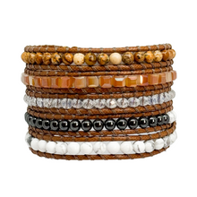 Carregar imagem no visualizador da galeria, Bracelete Howlitas e Jaspe - 5 Voltas