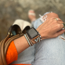 Carregar imagem no visualizador da galeria, Bracelete Amazonitas e Madrepérolas para AppleWatch - 5 voltas