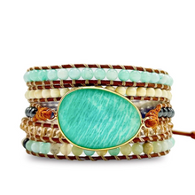 Carregar imagem no visualizador da galeria, Bracelete Amazonita Pedra Central
