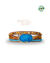 Carregar imagem no visualizador da galeria, OUTLET Bracelete Drusa Azul - 3 Voltas