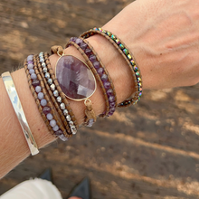 Carregar imagem no visualizador da galeria, Bracelete Calmaria - Ametista 5 Voltas