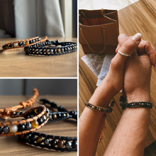 Carregar imagem no visualizador da galeria, Olho de Tigre e Ônix - 1 Volta - Casal/Unissex