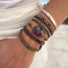 Carregar imagem no visualizador da galeria, Bracelete Calmaria - Ametista 5 Voltas