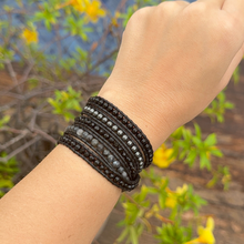 Carregar imagem no visualizador da galeria, Bracelete Dark  Ônix - 5 Voltas