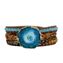 Carregar imagem no visualizador da galeria, OUTLET Bracelete Drusa Azul - 3 Voltas