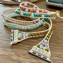 Carregar imagem no visualizador da galeria, Bracelete Turqueza e Rosa para AppleWatch - 5 voltas