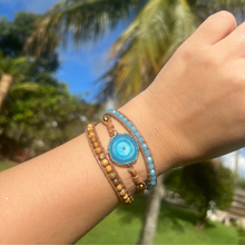 Carregar imagem no visualizador da galeria, OUTLET Bracelete Drusa Azul - 3 Voltas