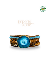 Carregar imagem no visualizador da galeria, OUTLET Bracelete Drusa Azul - 3 Voltas