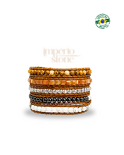 Carregar imagem no visualizador da galeria, Bracelete Howlitas e Jaspe - 5 Voltas