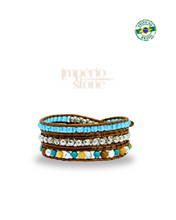 Carregar imagem no visualizador da galeria, OUTLET: Bracelete Mix azul - 3 Voltas