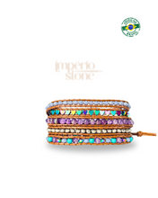 Carregar imagem no visualizador da galeria, Bracelete AMOR de Ametista - 5 Voltas