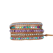 Carregar imagem no visualizador da galeria, Bracelete AMOR de Ametista - 5 Voltas