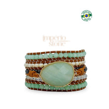 Carregar imagem no visualizador da galeria, Bracelete Amazonita Natureza - 5 Voltas