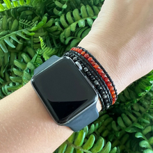 Carregar imagem no visualizador da galeria, Ágata de Fogo com Ônix - Unissex 2 Voltas