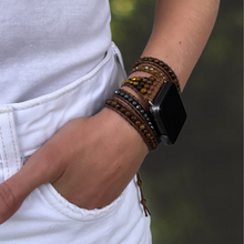 Carregar imagem no visualizador da galeria, Bracelete para AppleWatch Olho de Tigre - 5 voltas