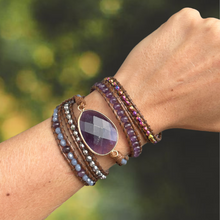 Carregar imagem no visualizador da galeria, Bracelete Calmaria - Ametista 5 Voltas