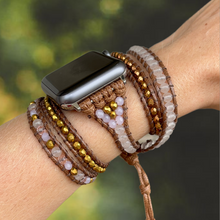 Carregar imagem no visualizador da galeria, Bracelete para AppleWatch Quartzo Rosa - 5 voltas