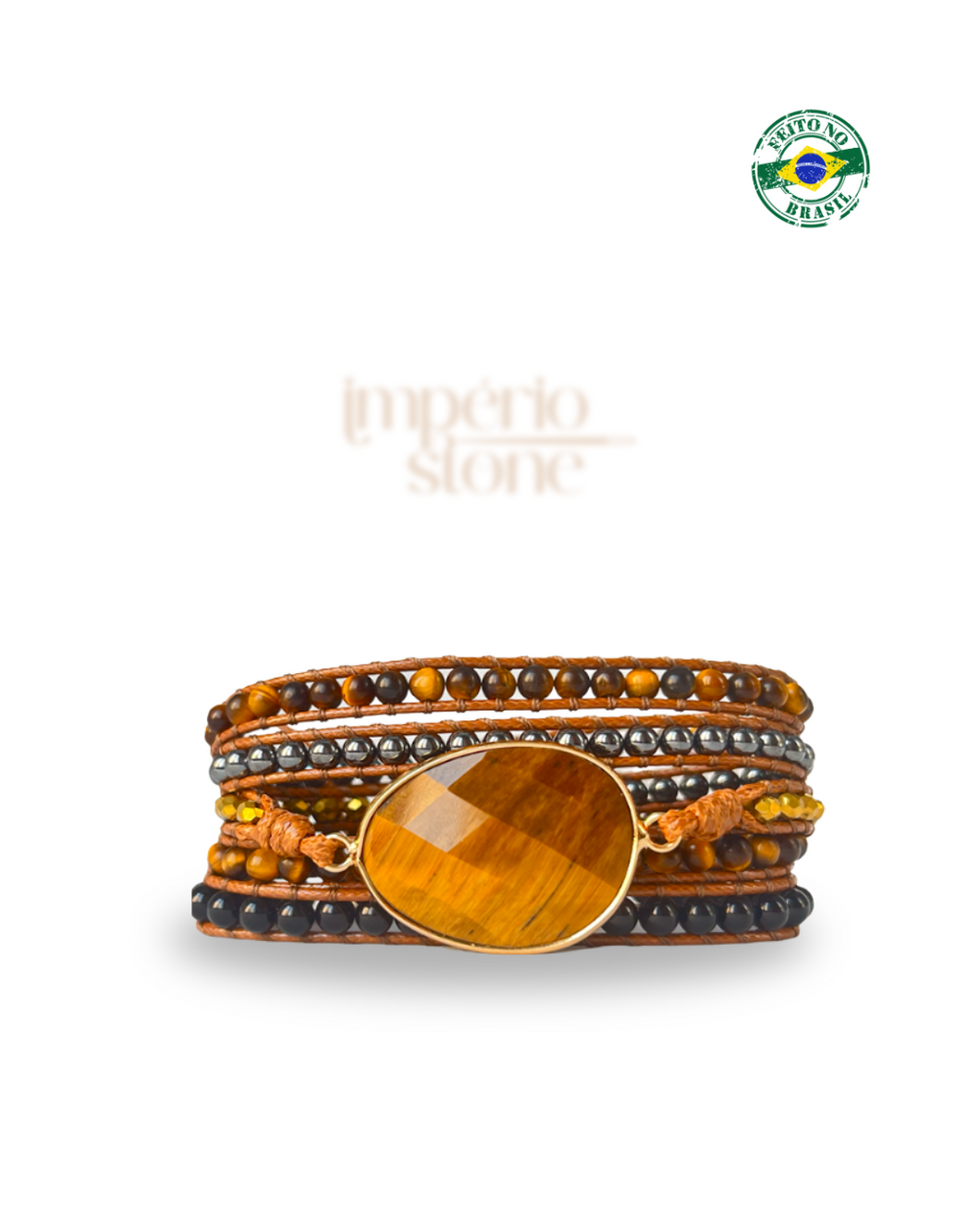 Bracelete Força Protetora - Olho de Tigre e Ônix