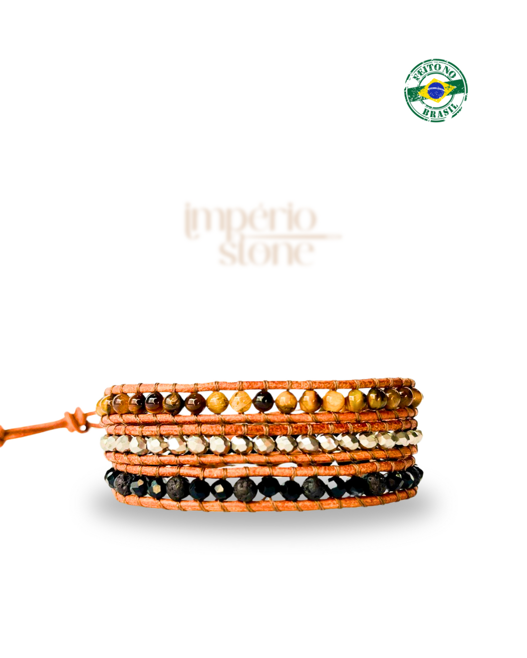 OUTLET Bracelete Olho de Tigre - 3 voltas