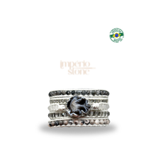 Carregar imagem no visualizador da galeria, Bracelete Drusa + labradorita - PUNHO DE 15 A 18CM
