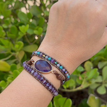 Carregar imagem no visualizador da galeria, Bracelete Serenidade Ametista- 3 voltas
