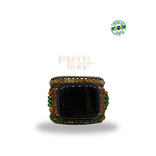 Carregar imagem no visualizador da galeria, Bracelete para AppleWatch Verde com Caramelo - 5 voltas
