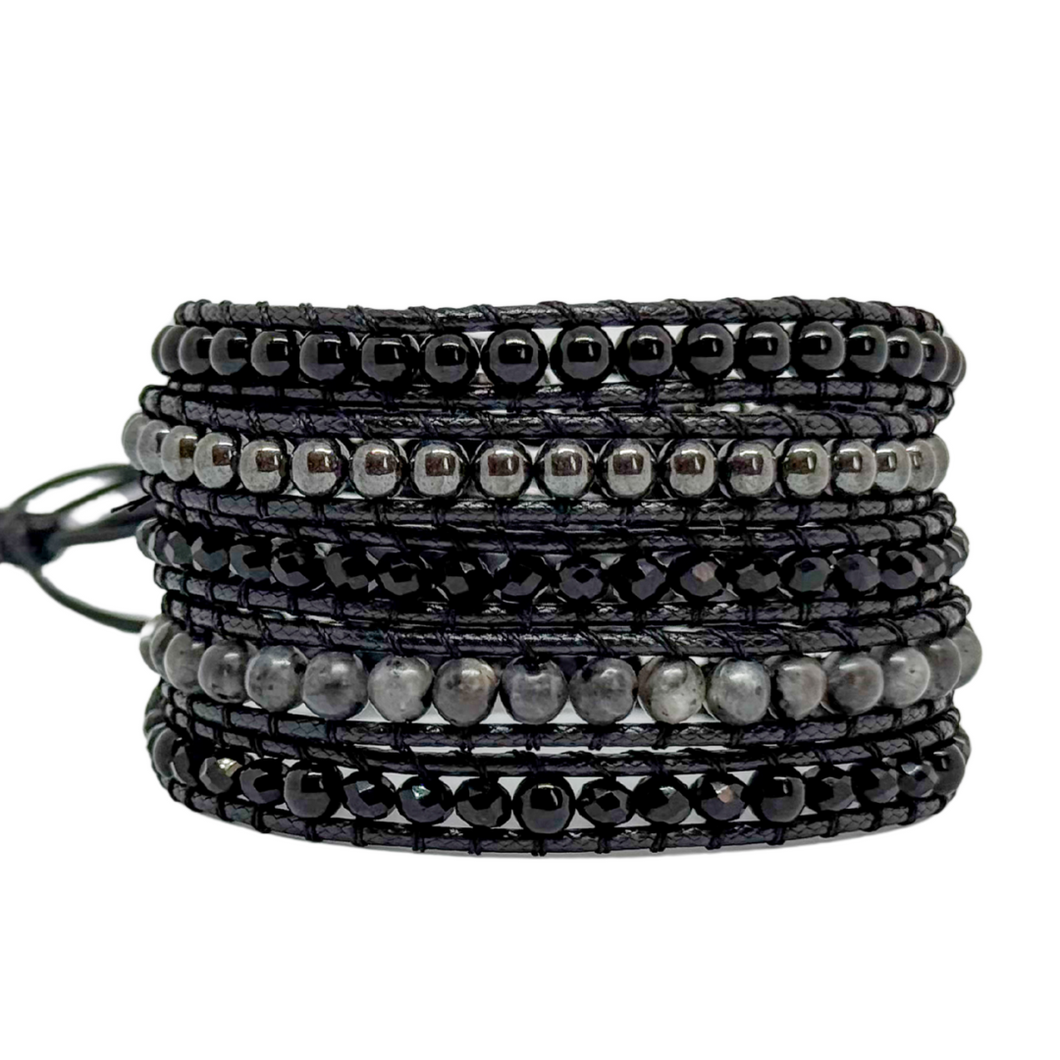 Bracelete Dark  Ônix - 5 Voltas