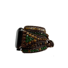 Carregar imagem no visualizador da galeria, Bracelete para AppleWatch Verde com Caramelo - 5 voltas
