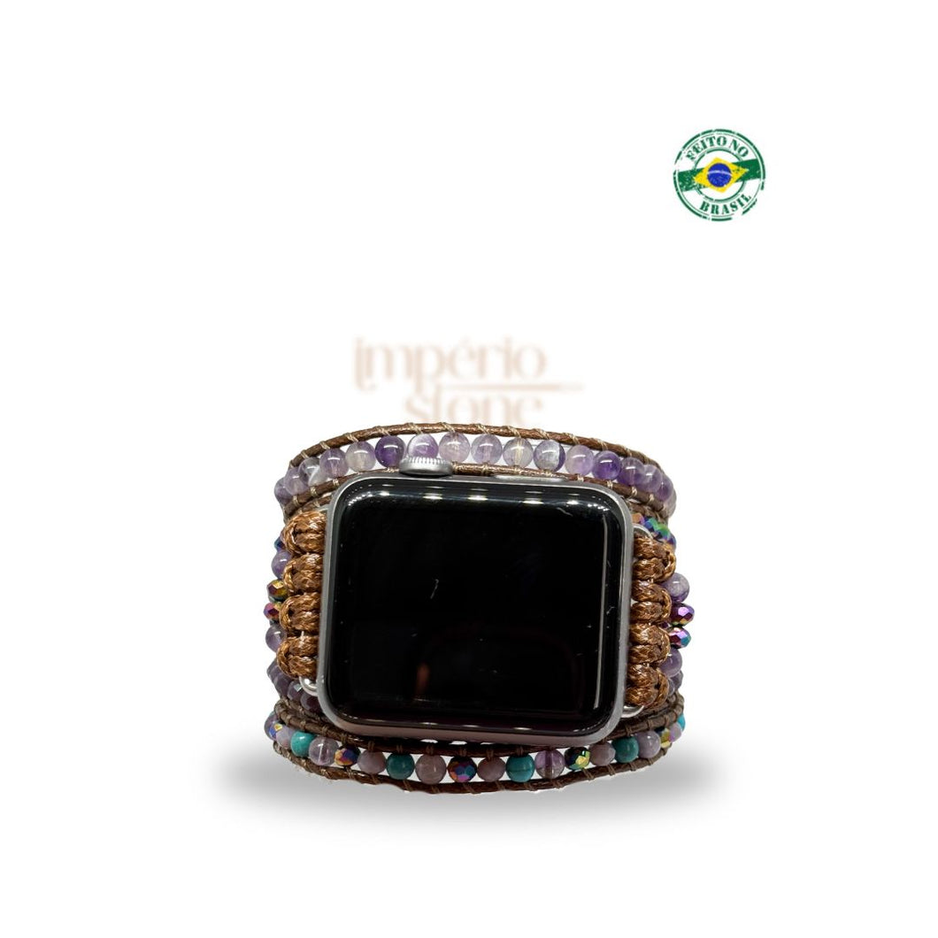 Bracelete Ametista para AppleWatch - 5 voltas
