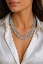 Carregar imagem no visualizador da galeria, Choker Água Marinha + Choker Cascalho Água Marinha
