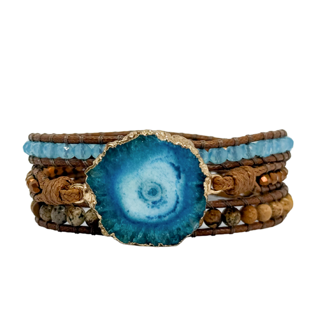 OUTLET Bracelete Drusa Azul - 3 Voltas