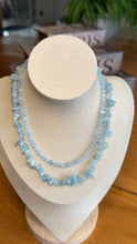 Carregar imagem no visualizador da galeria, Choker Água Marinha + Choker Cascalho Água Marinha
