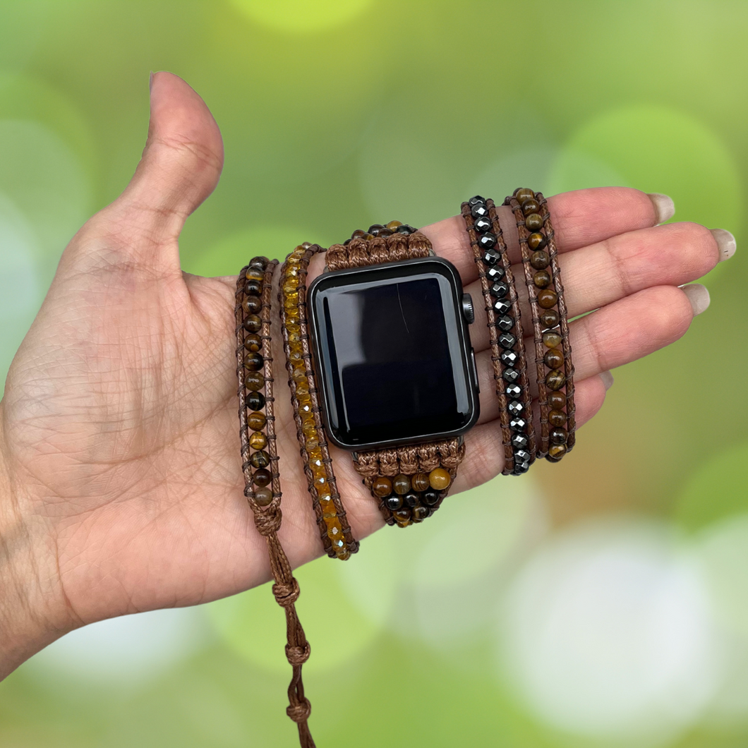 Bracelete para AppleWatch Olho de Tigre Pantanal - 5 voltas